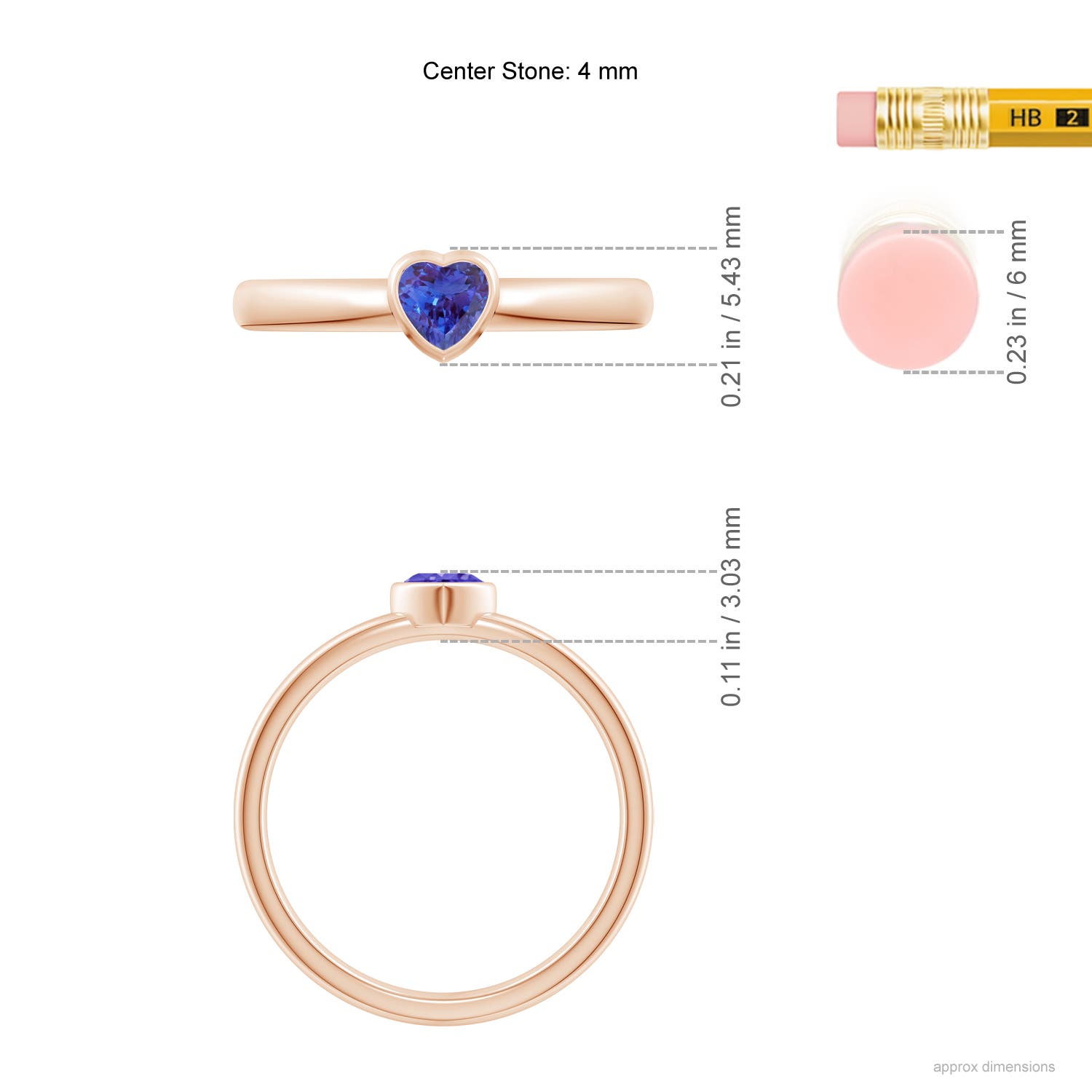 AAAA - Tanzanite / 0.23 CT / 14 KT Rose Gold