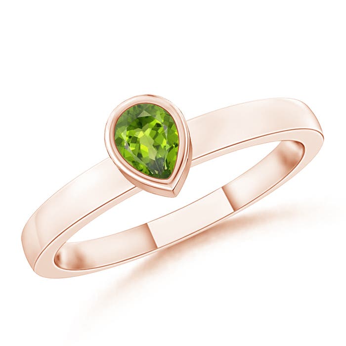 AAA - Peridot / 0.15 CT / 14 KT Rose Gold