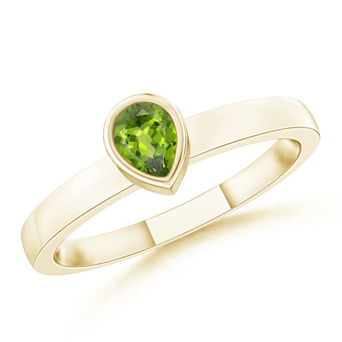 AAA - Peridot / 0.15 CT / 14 KT Yellow Gold