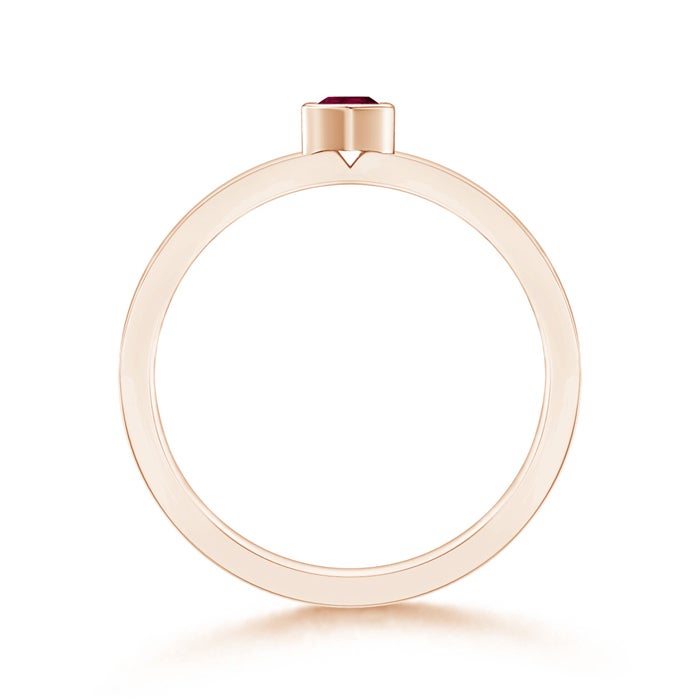 Bezel-Set Solitaire Pear Ruby Stackable Ring