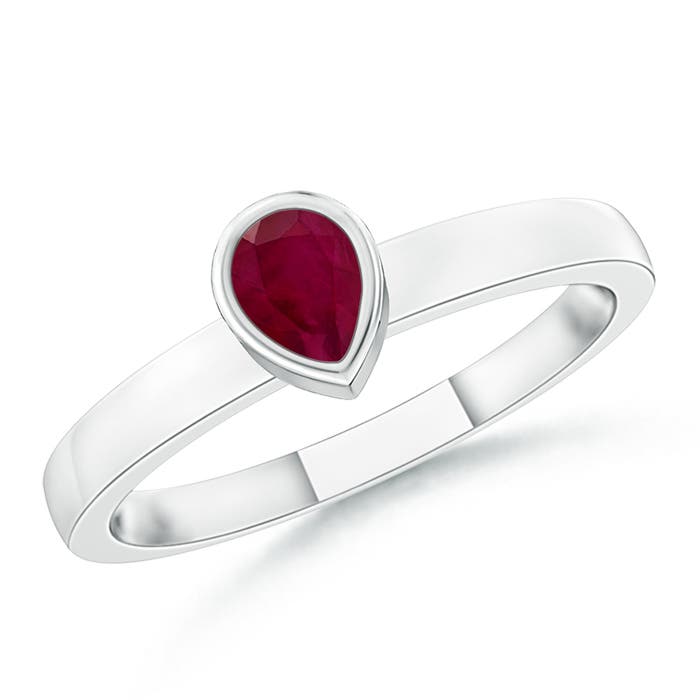 A - Ruby / 0.17 CT / 14 KT White Gold