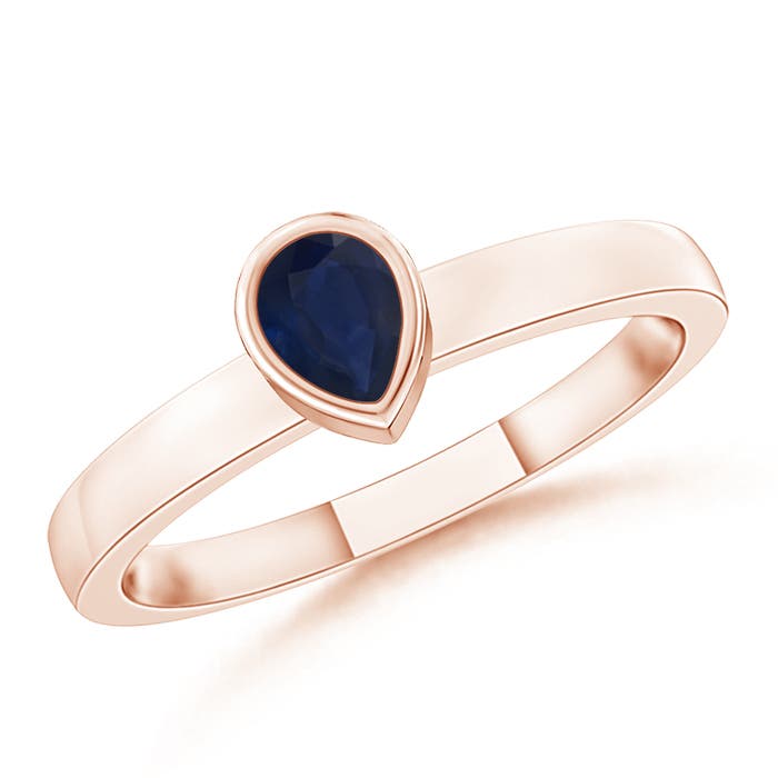 A - Blue Sapphire / 0.17 CT / 14 KT Rose Gold