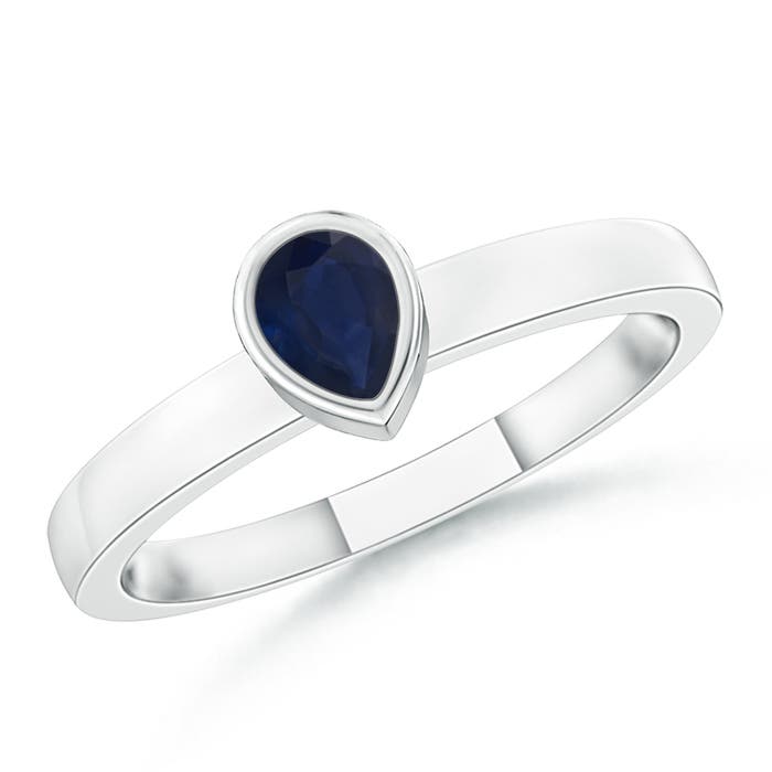 A - Blue Sapphire / 0.17 CT / 14 KT White Gold