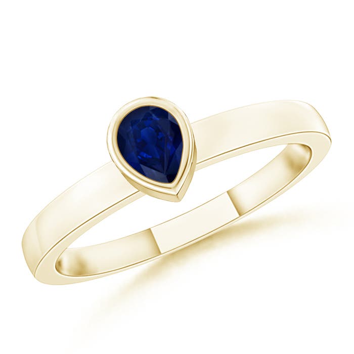 AA - Blue Sapphire / 0.17 CT / 14 KT Yellow Gold