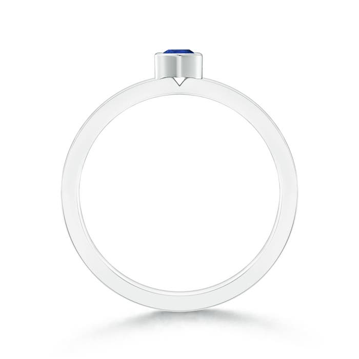 AAA - Blue Sapphire / 0.17 CT / 14 KT White Gold