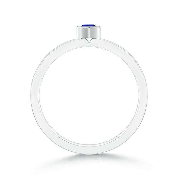 AAAA - Blue Sapphire / 0.17 CT / 14 KT White Gold