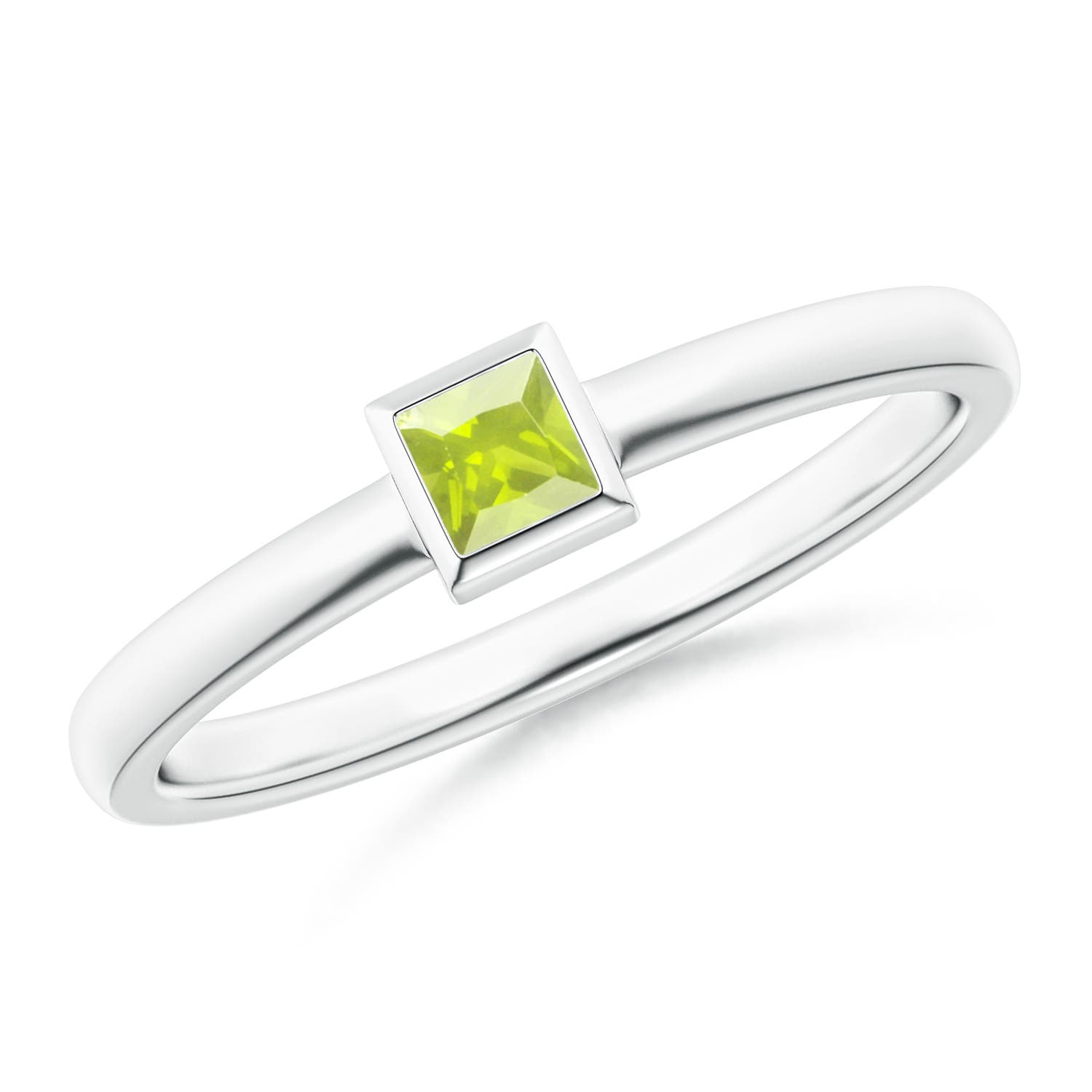 A - Peridot / 0.16 CT / 14 KT White Gold