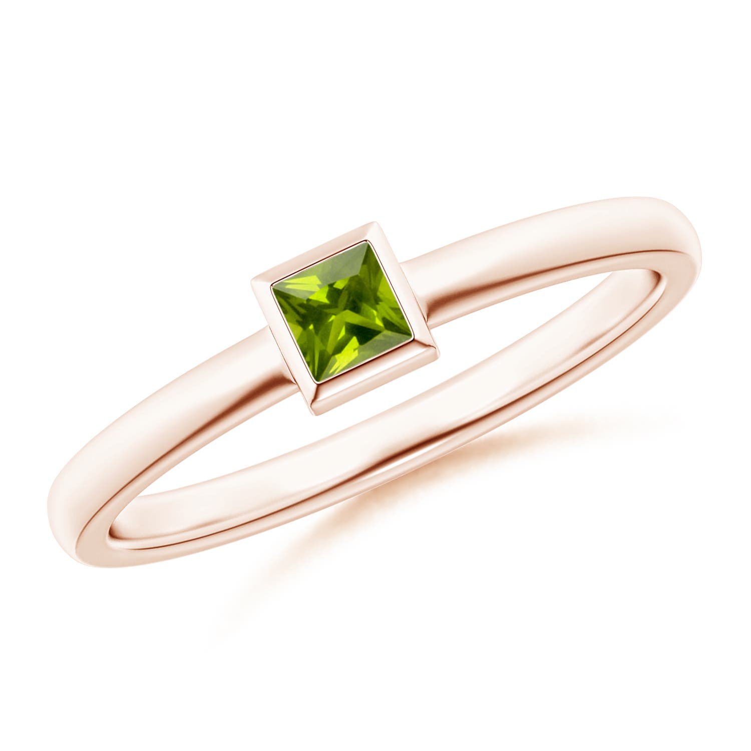 AAA - Peridot / 0.16 CT / 14 KT Rose Gold