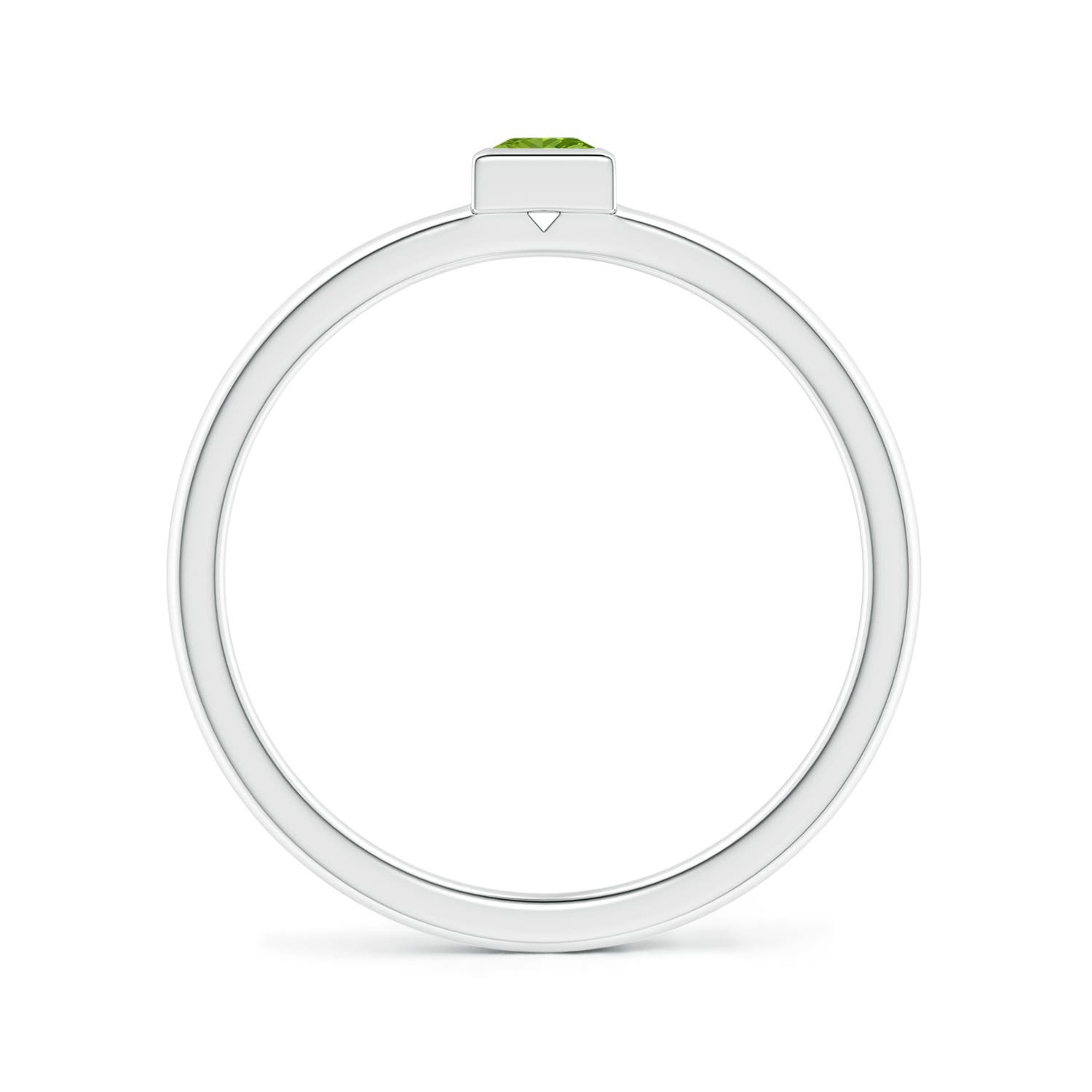 AAAA - Peridot / 0.16 CT / 14 KT White Gold