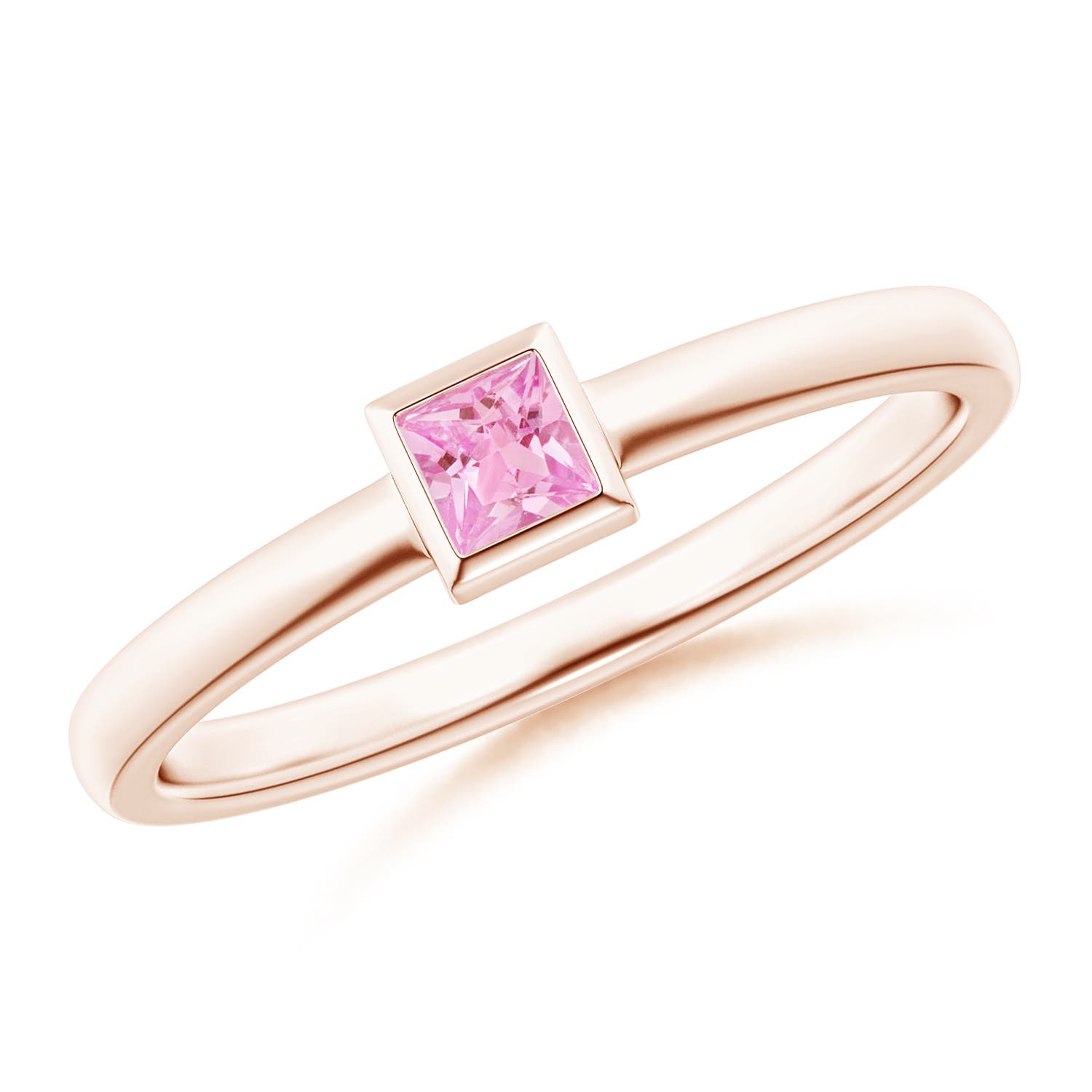 A - Pink Sapphire / 0.18 CT / 14 KT Rose Gold