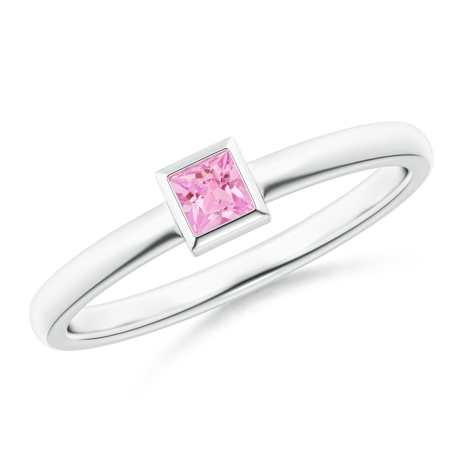 A - Pink Sapphire / 0.18 CT / 14 KT White Gold