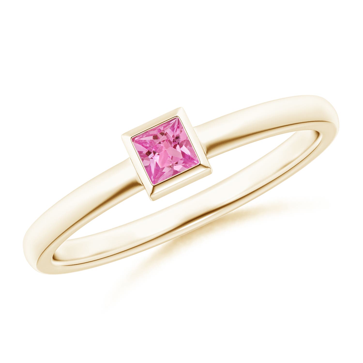 AAA - Pink Sapphire / 0.18 CT / 14 KT Yellow Gold