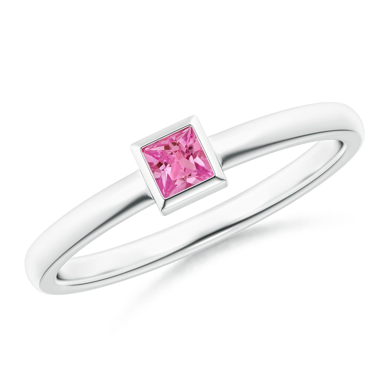 AAAA - Pink Sapphire / 0.18 CT / 14 KT White Gold