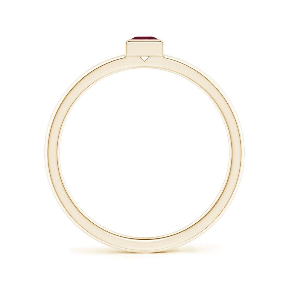 3mm A Bezel-Set Solitaire Square Ruby Stackable Ring in Yellow Gold side-1