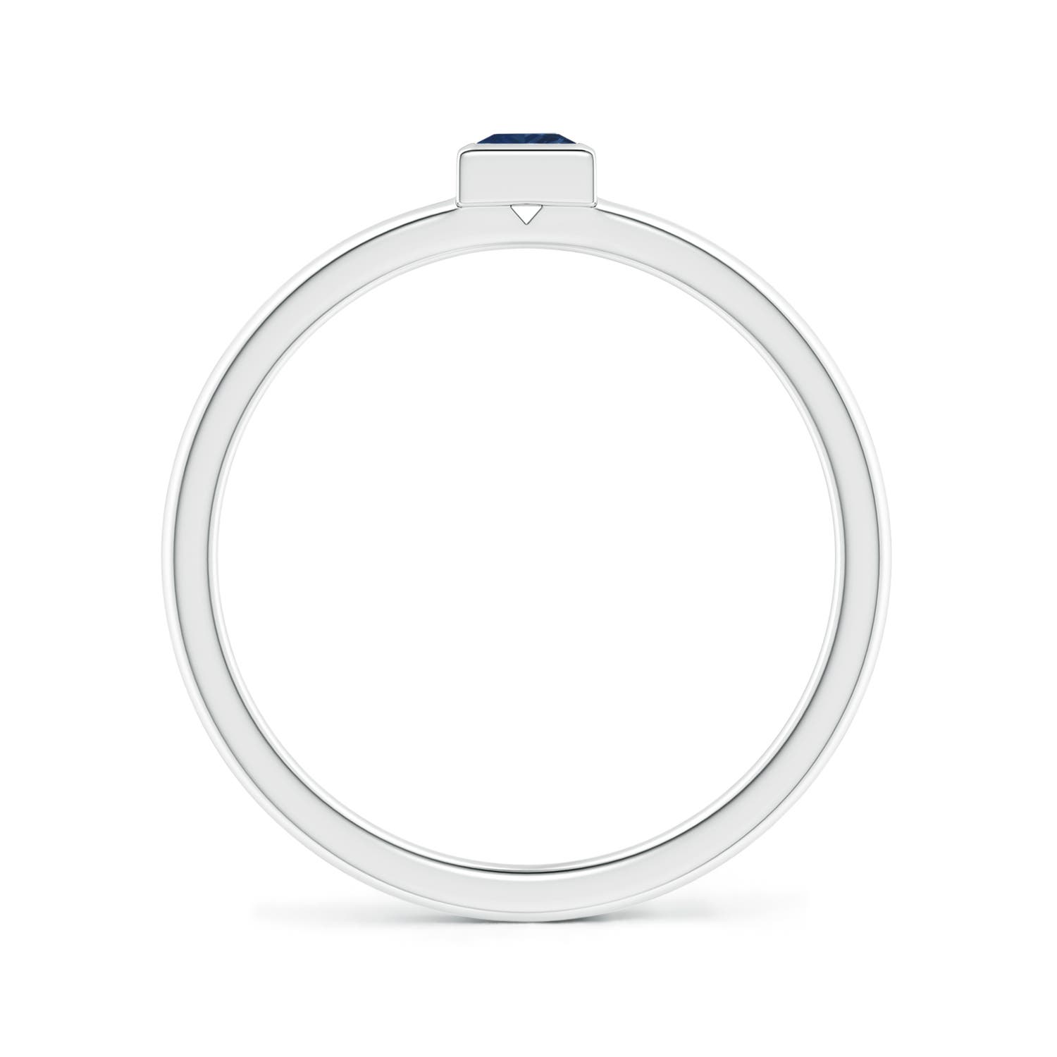 AA - Blue Sapphire / 0.19 CT / 14 KT White Gold