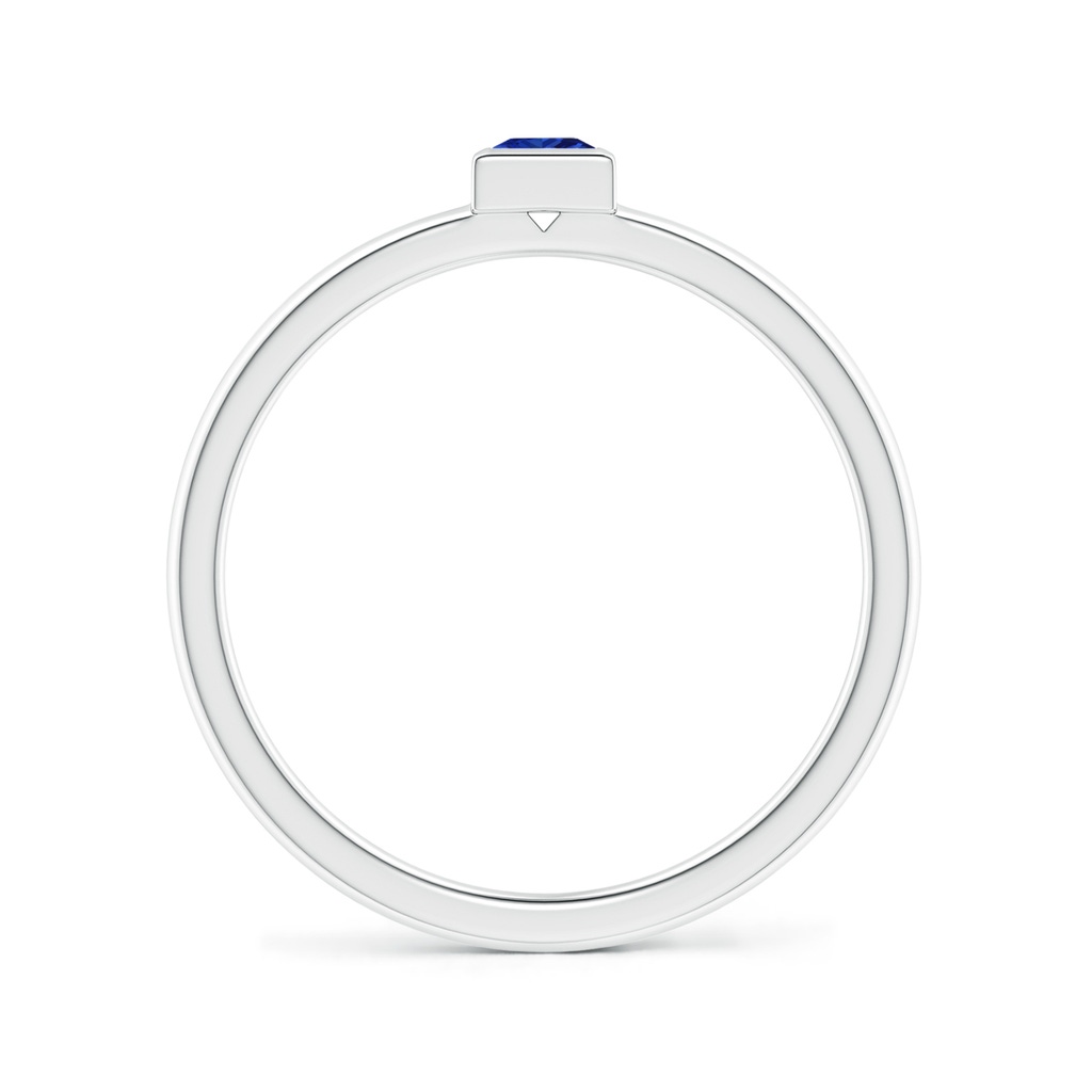 3mm AAAA Bezel-Set Solitaire Square Blue Sapphire Stackable Ring in P950 Platinum - side_1