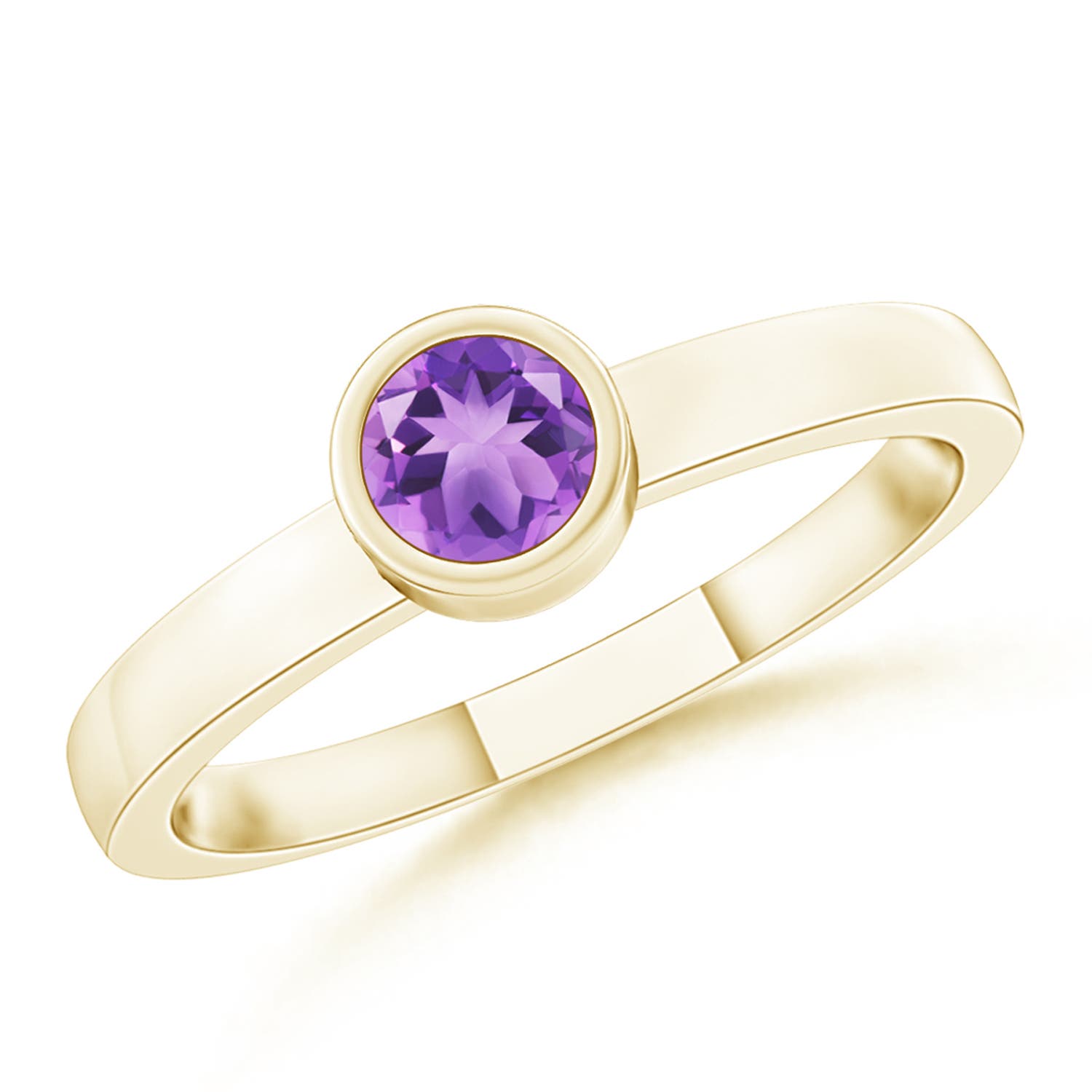 A - Amethyst / 0.16 CT / 14 KT Yellow Gold