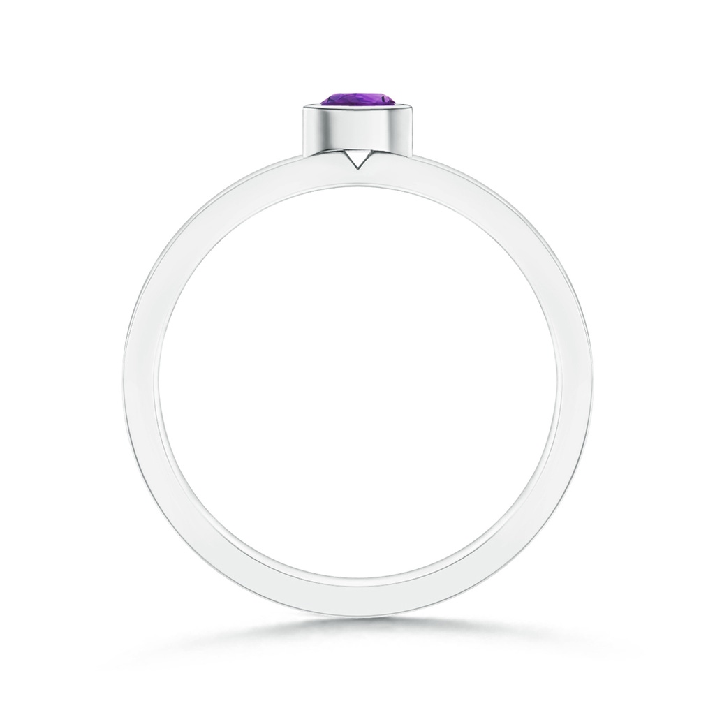 3.5mm AAAA Bezel-Set Solitaire Round Amethyst Stackable Ring in P950 Platinum Product Image