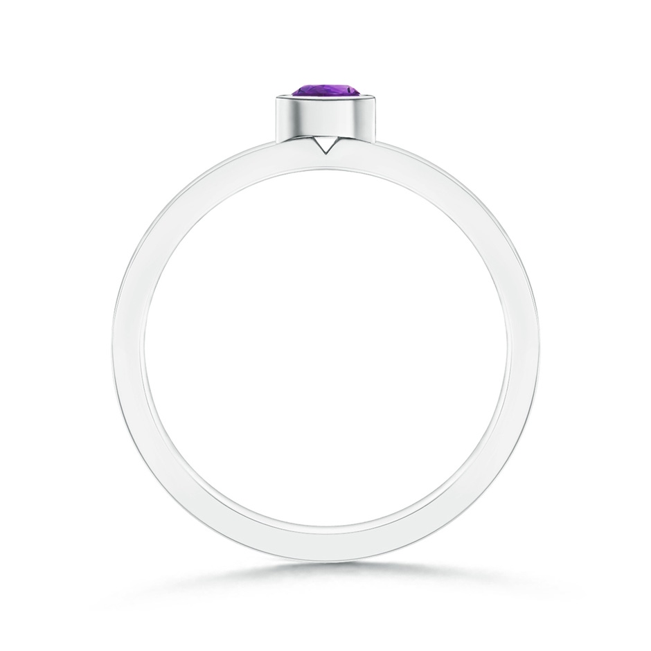 3.5mm AAAA Bezel-Set Solitaire Round Amethyst Stackable Ring in P950 Platinum product image