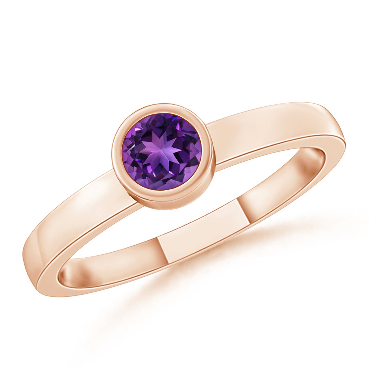 AAAA - Amethyst / 0.16 CT / 14 KT Rose Gold