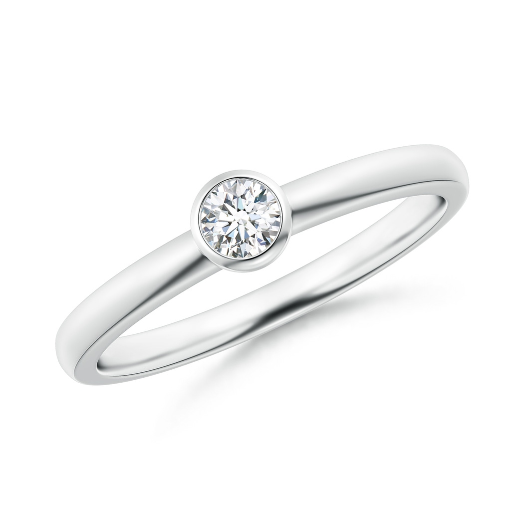 3.5mm GVS2 Bezel-Set Solitaire Round Diamond Stackable Ring in P950 Platinum