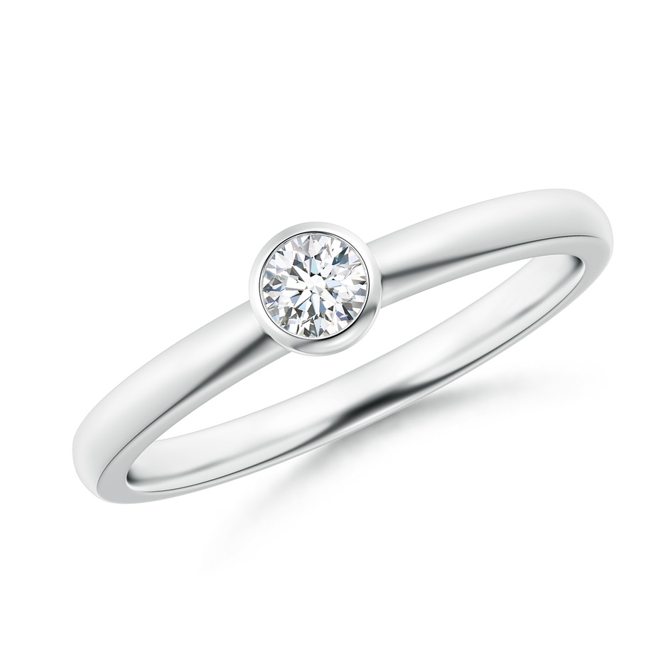 3.5mm GVS2 Bezel-Set Solitaire Round Diamond Stackable Ring in P950 Platinum 