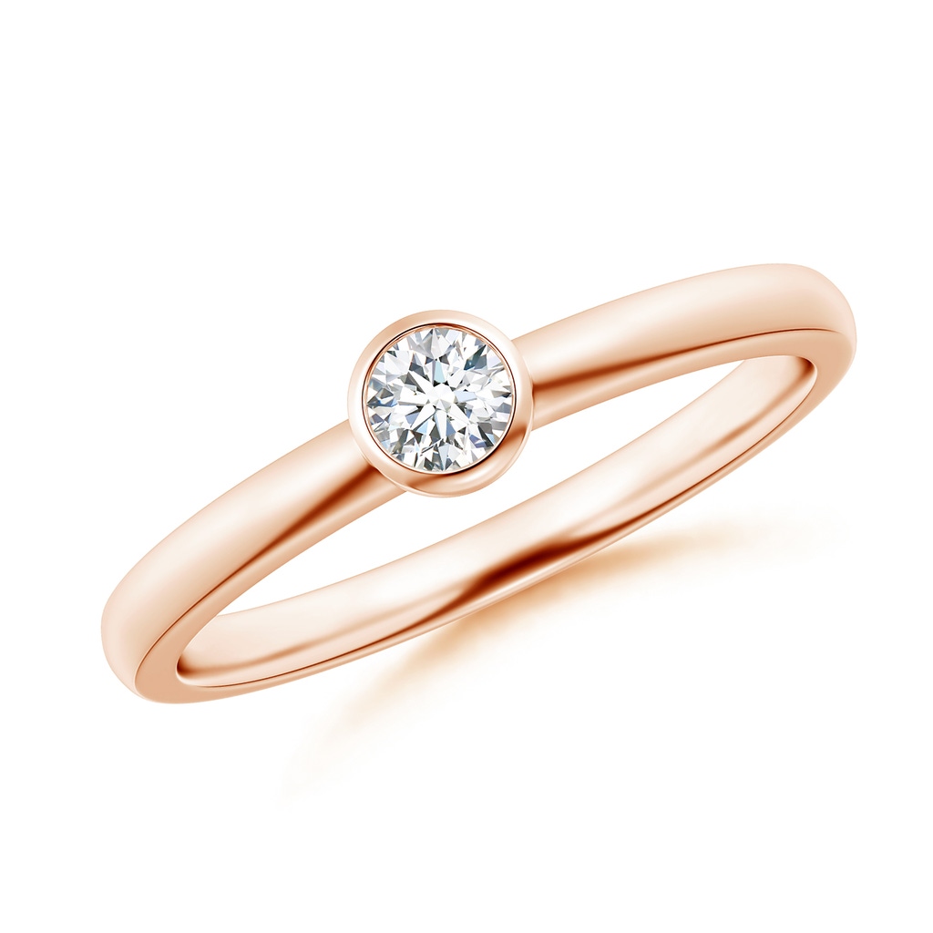 3.5mm GVS2 Bezel-Set Solitaire Round Diamond Stackable Ring in Rose Gold