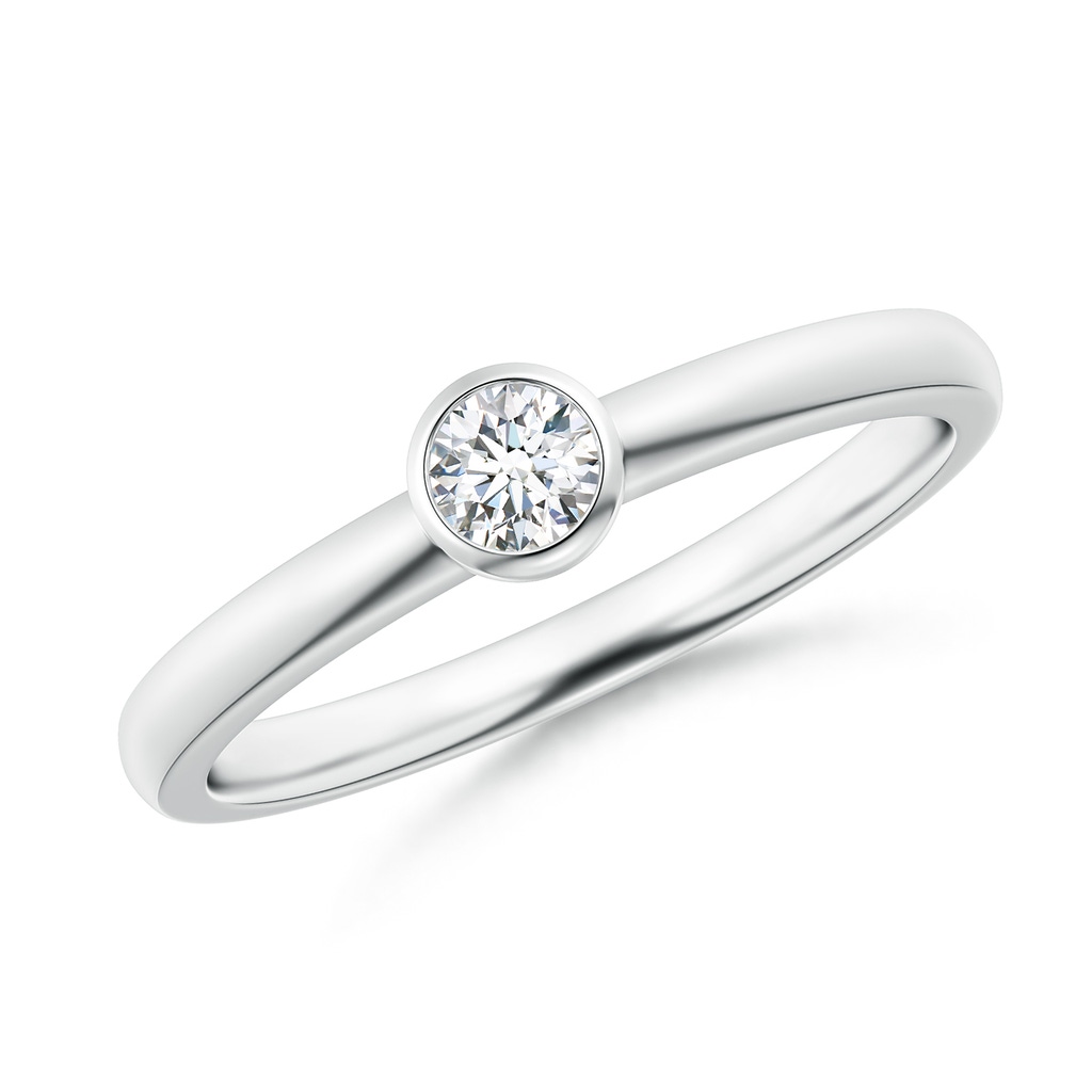 3.5mm GVS2 Bezel-Set Solitaire Round Diamond Stackable Ring in White Gold