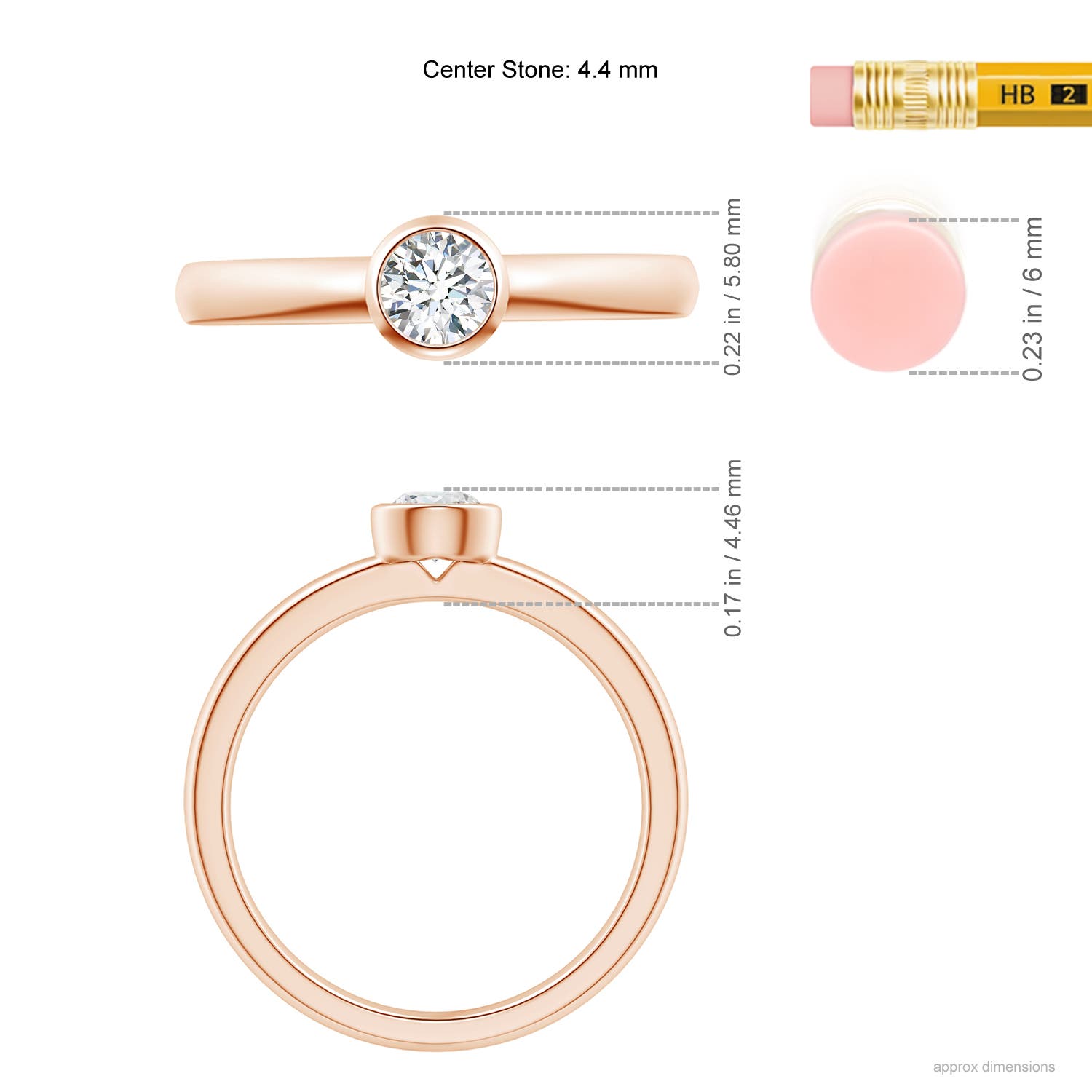 F-G, VS / 0.33 CT / 14 KT Rose Gold