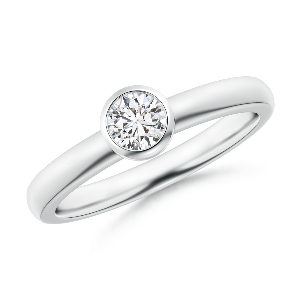 4.4mm HSI2 Bezel-Set Solitaire Round Diamond Stackable Ring in White Gold