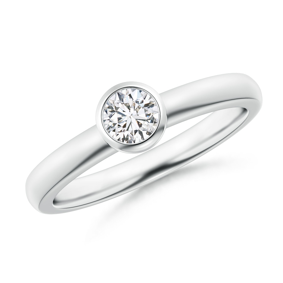 4.4mm HSI2 Bezel-Set Solitaire Round Diamond Stackable Ring in White Gold 