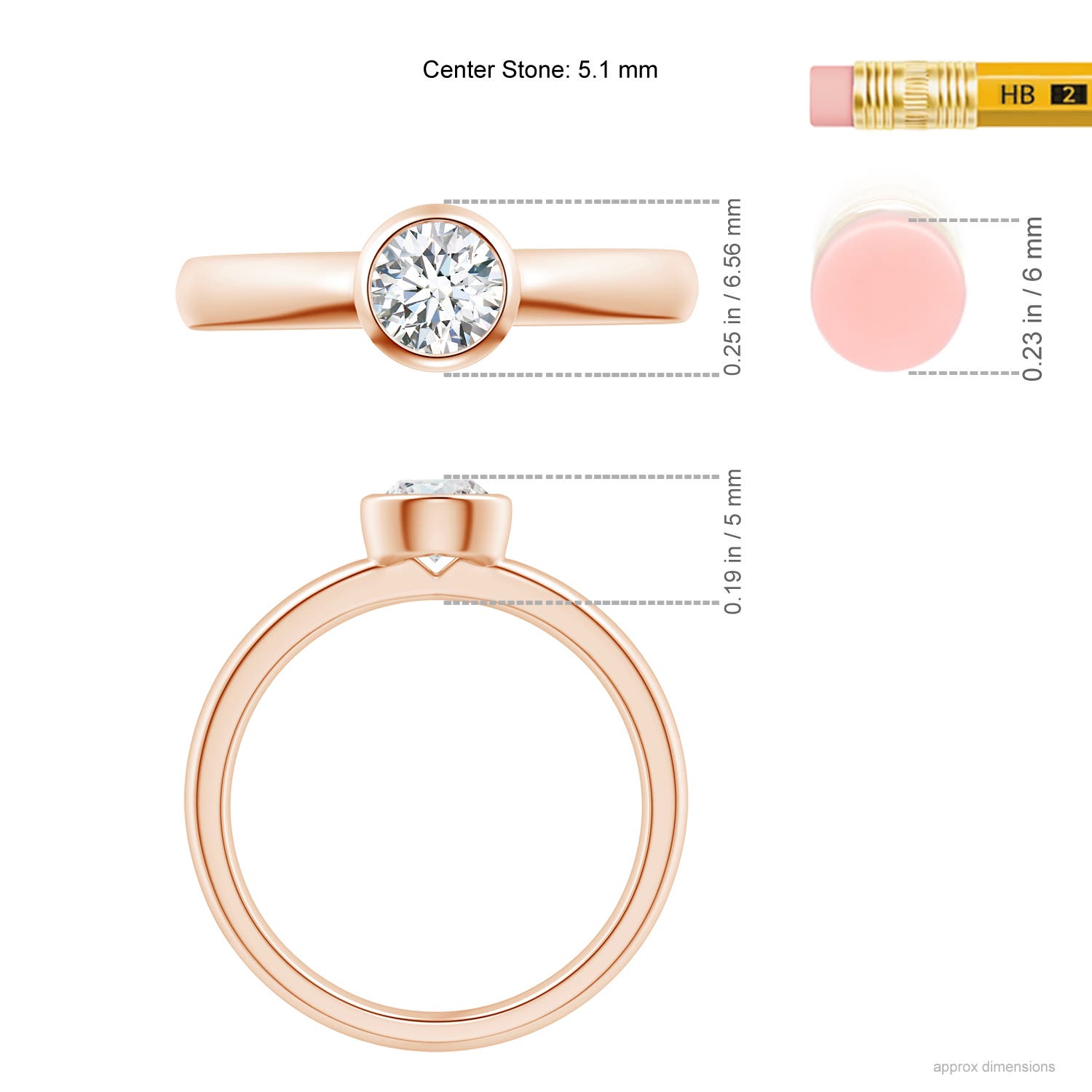 F-G, VS / 0.5 CT / 14 KT Rose Gold