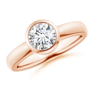 6.4mm GVS2 Bezel-Set Solitaire Round Diamond Stackable Ring in 10K Rose Gold