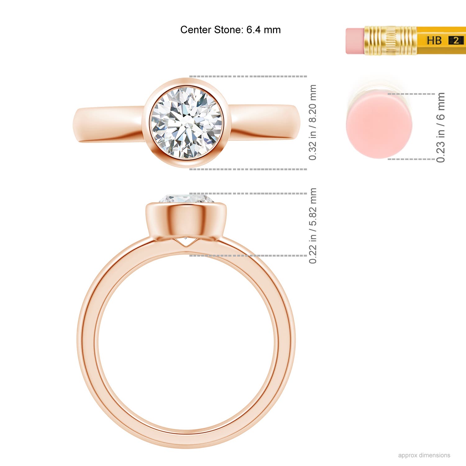 F-G, VS / 1 CT / 14 KT Rose Gold