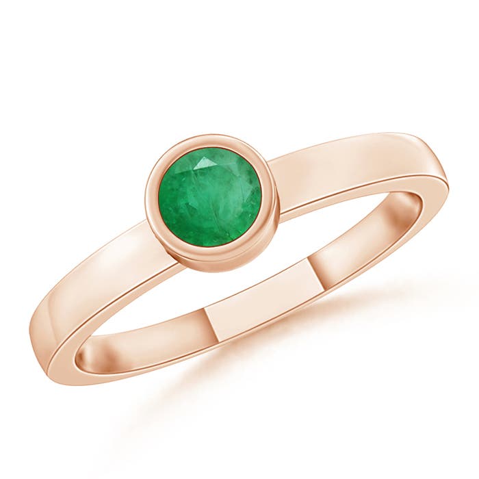 A - Emerald / 0.15 CT / 14 KT Rose Gold