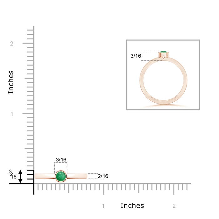 A - Emerald / 0.15 CT / 14 KT Rose Gold