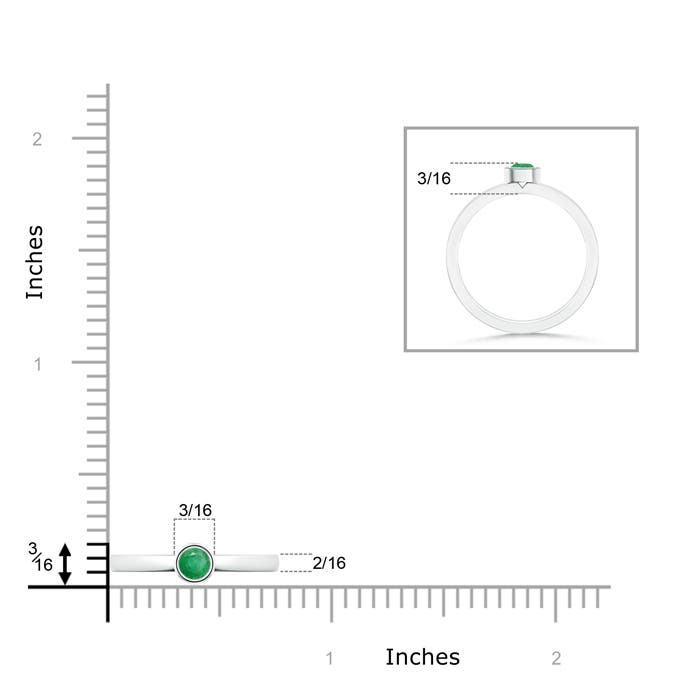 A - Emerald / 0.15 CT / 14 KT White Gold