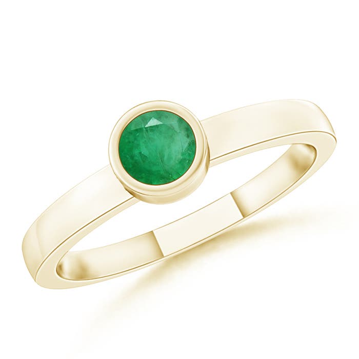 A - Emerald / 0.15 CT / 14 KT Yellow Gold