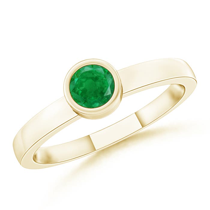 AA - Emerald / 0.15 CT / 14 KT Yellow Gold