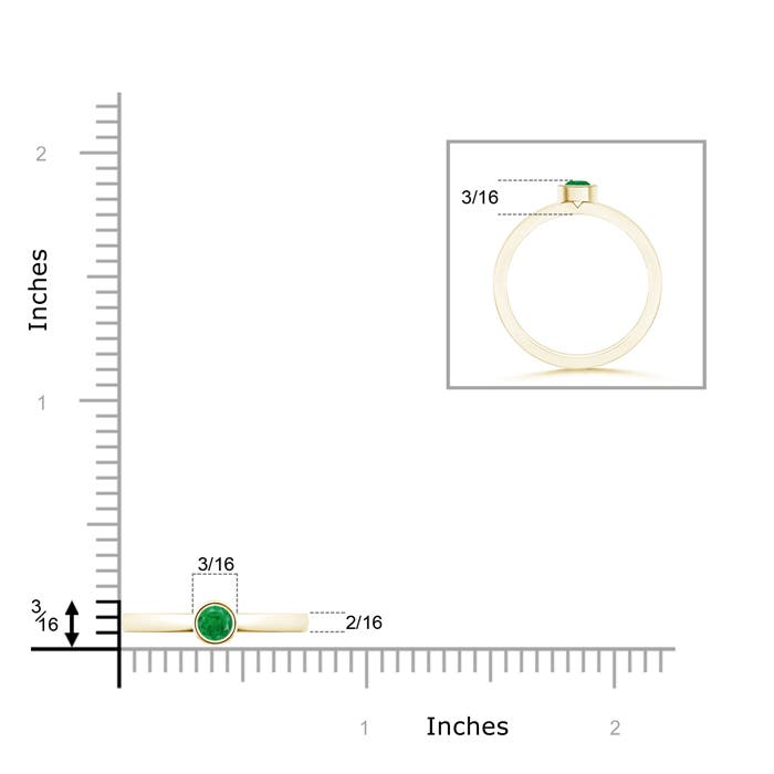 AA - Emerald / 0.15 CT / 14 KT Yellow Gold