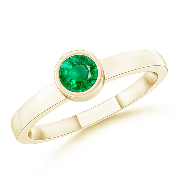 AAA - Emerald / 0.15 CT / 14 KT Yellow Gold