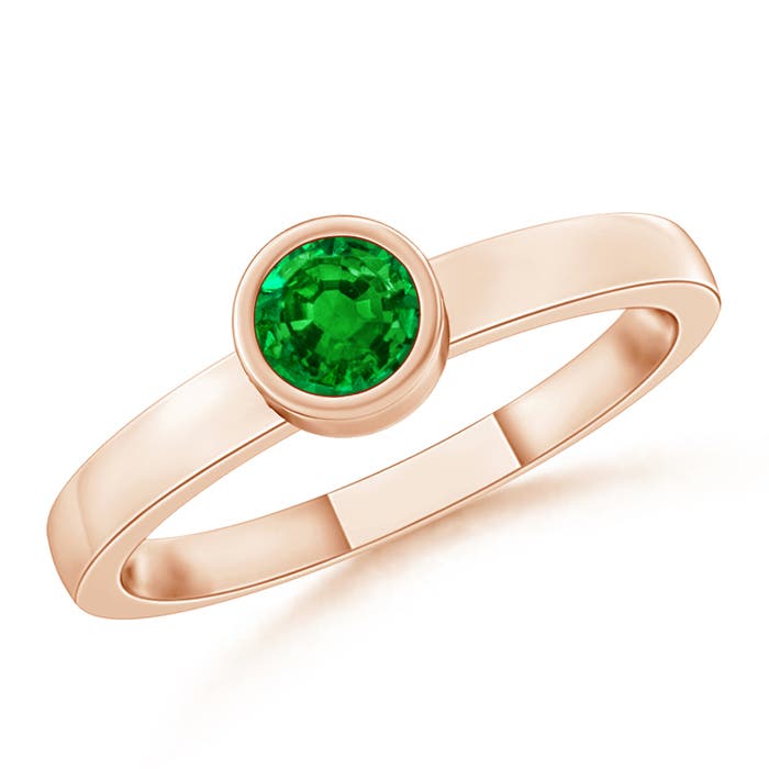 AAAA - Emerald / 0.15 CT / 14 KT Rose Gold