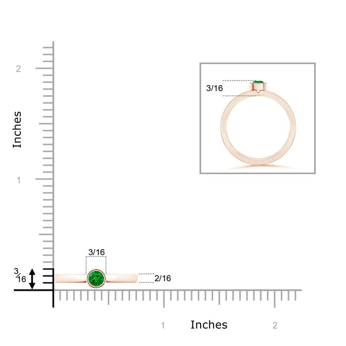 AAAA - Emerald / 0.15 CT / 14 KT Rose Gold