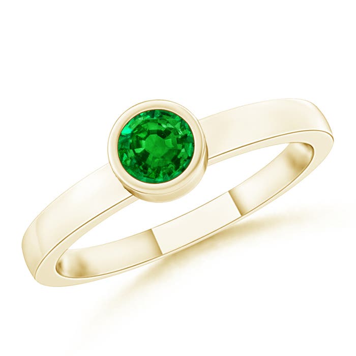 AAAA - Emerald / 0.15 CT / 14 KT Yellow Gold