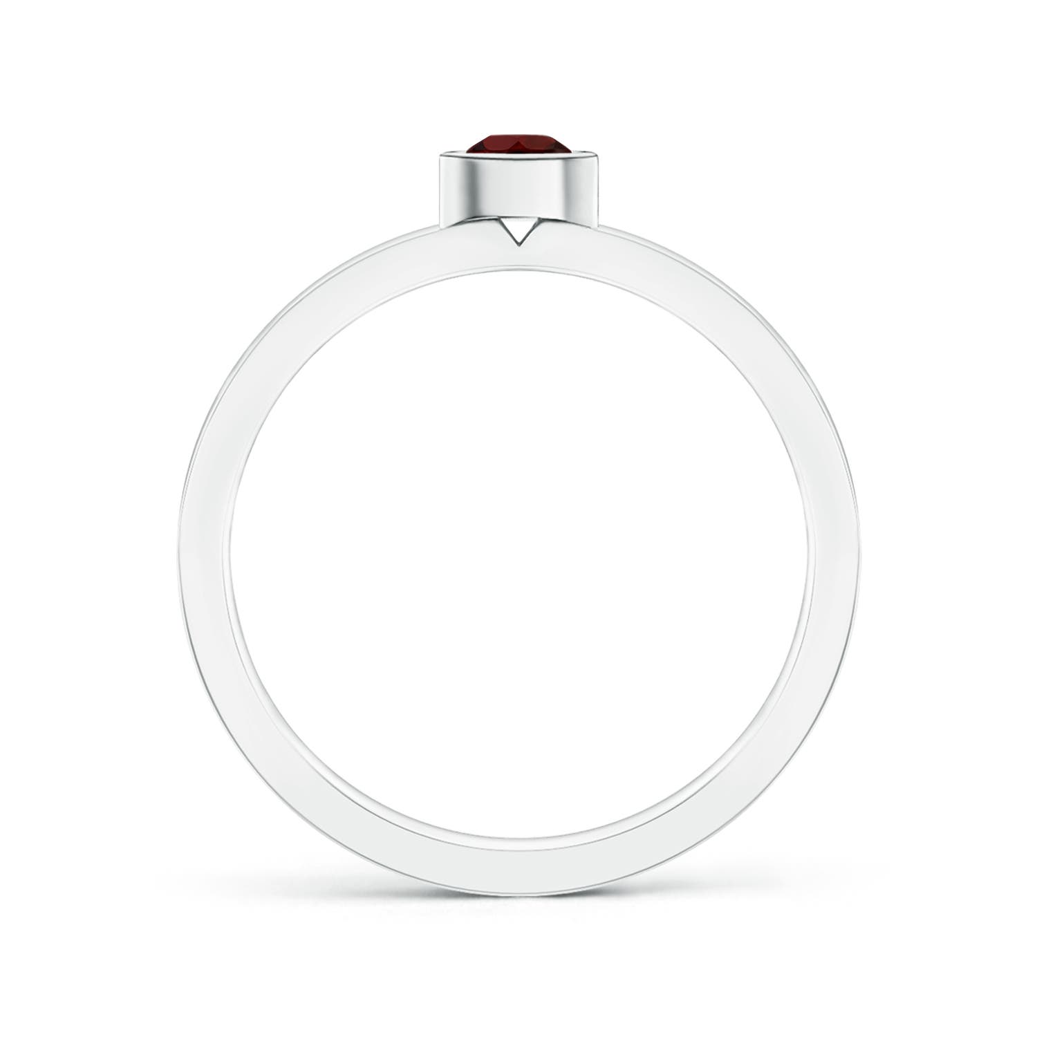 AA - Garnet / 0.2 CT / 14 KT White Gold