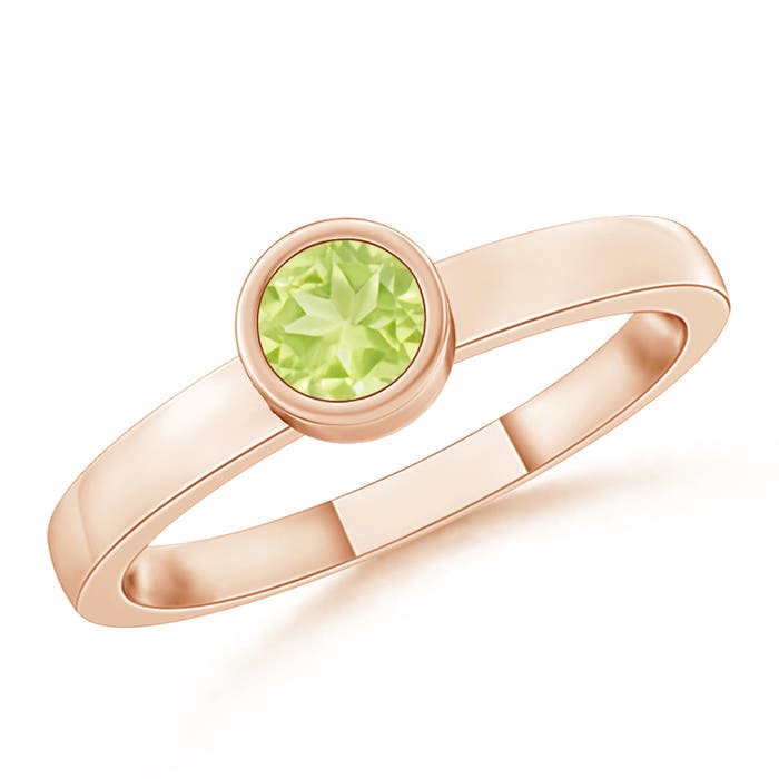 A - Peridot / 0.18 CT / 14 KT Rose Gold