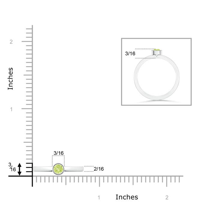 A - Peridot / 0.18 CT / 14 KT White Gold