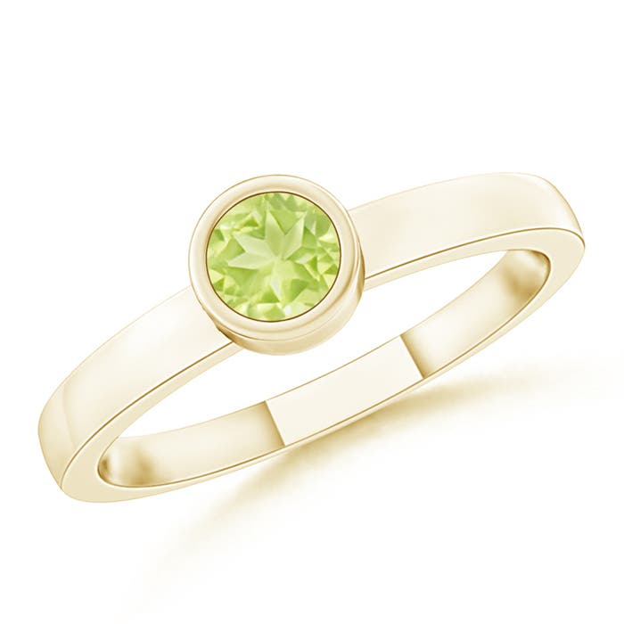 A - Peridot / 0.18 CT / 14 KT Yellow Gold