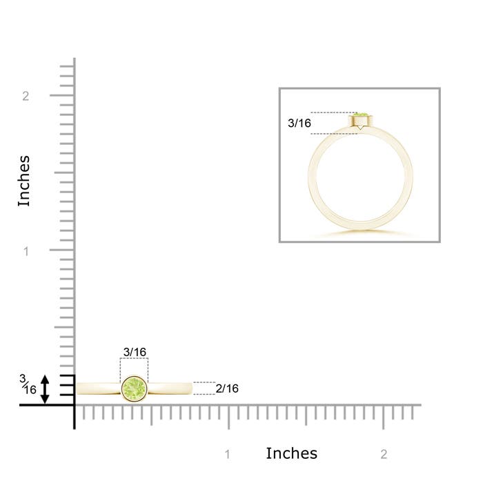 A - Peridot / 0.18 CT / 14 KT Yellow Gold