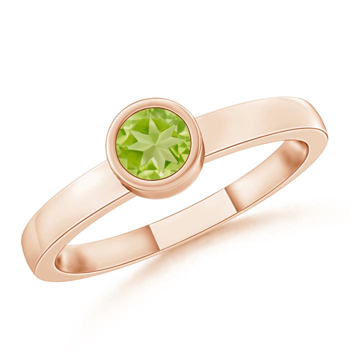 AA - Peridot / 0.18 CT / 14 KT Rose Gold